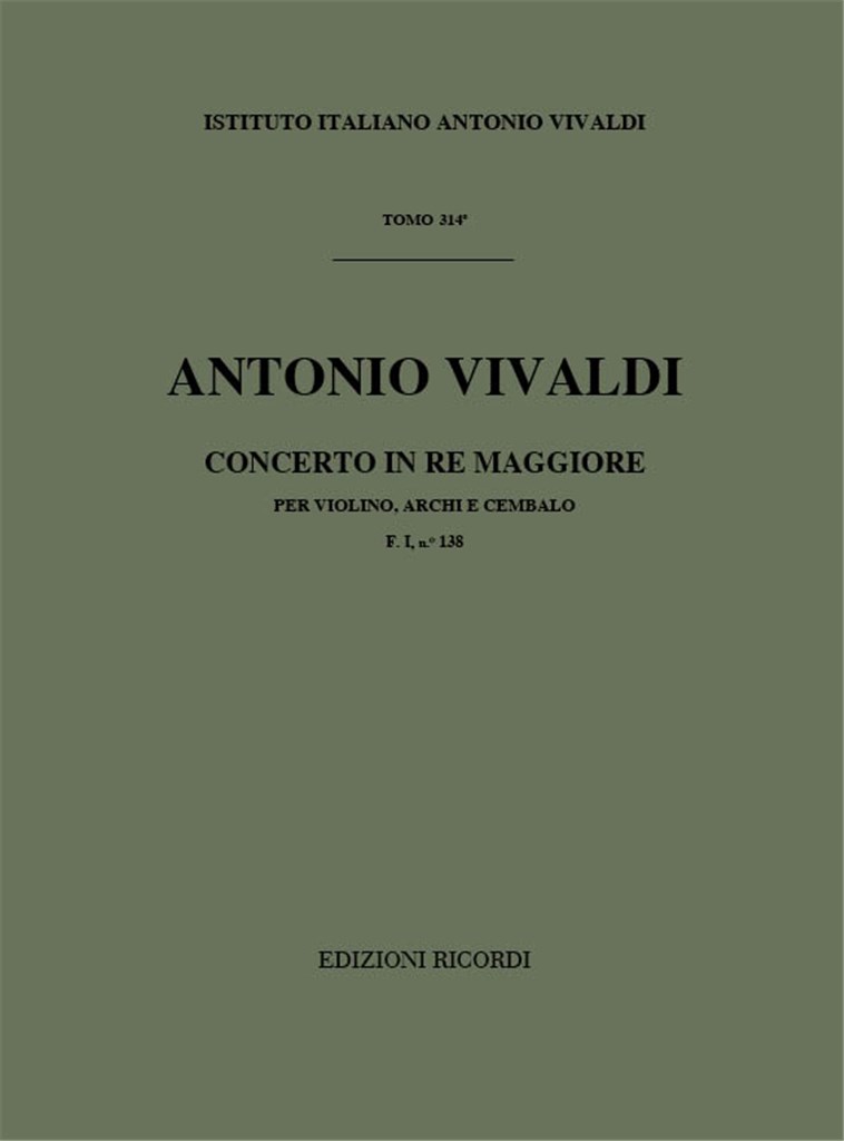 Concerti Per Vl., Archi E Cemb. In Re Magg.